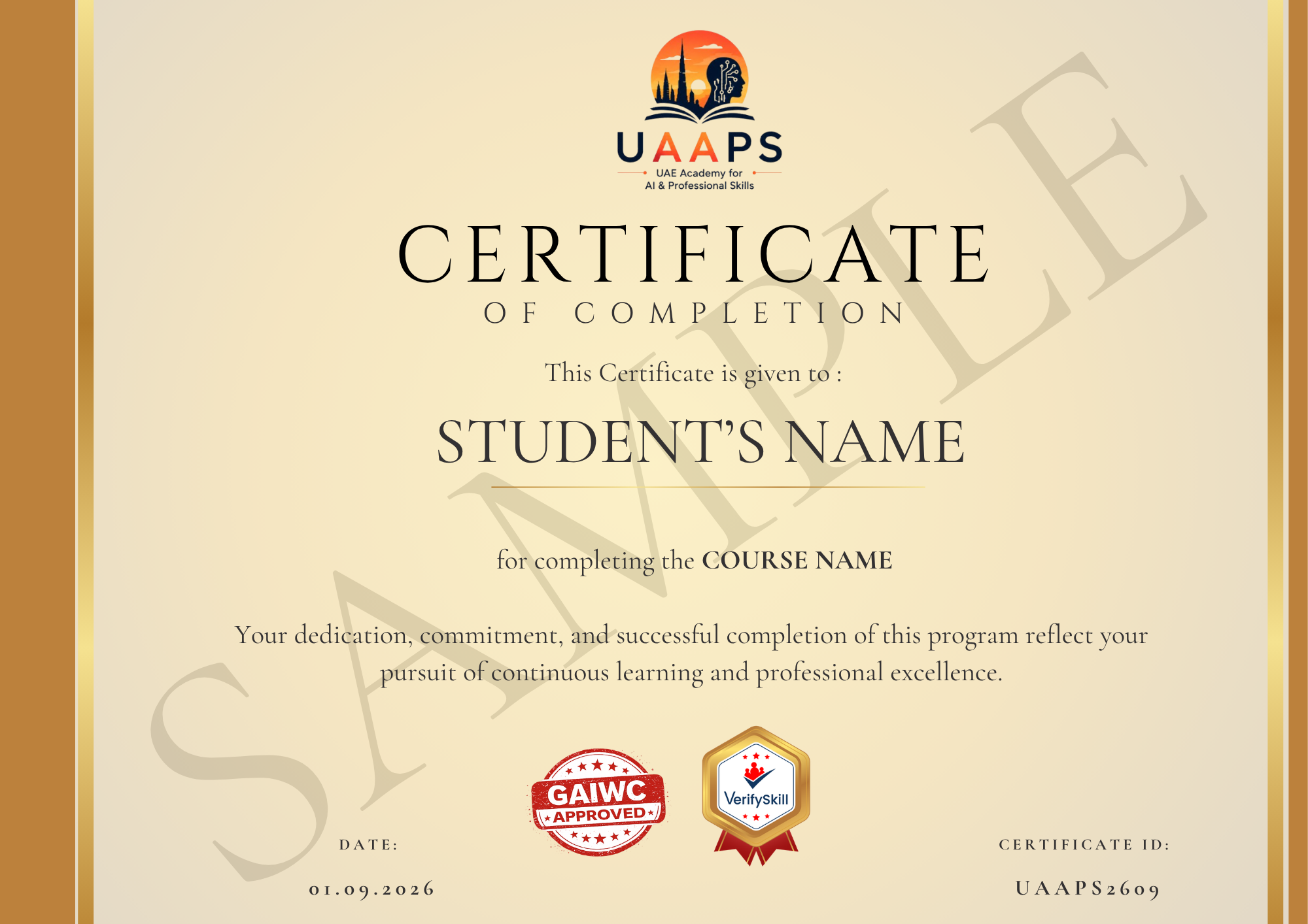 Sample Certificate